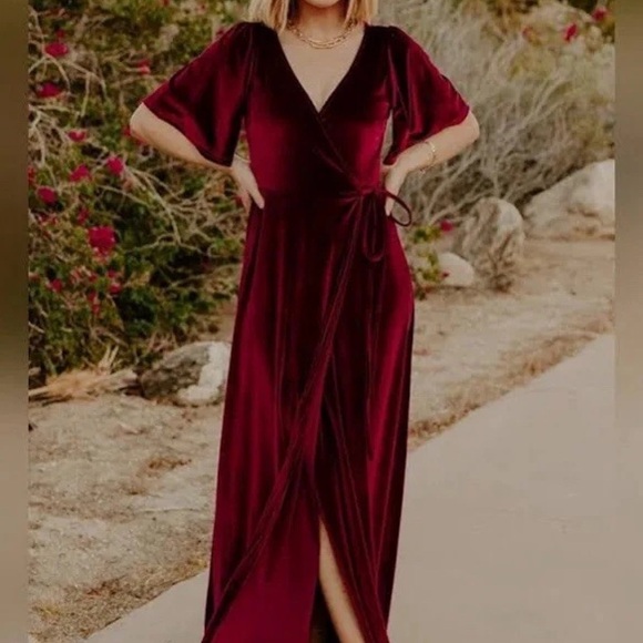 Baltic Born Dresses & Skirts - Baltic Born Deep Red Maxi Wrap Dress